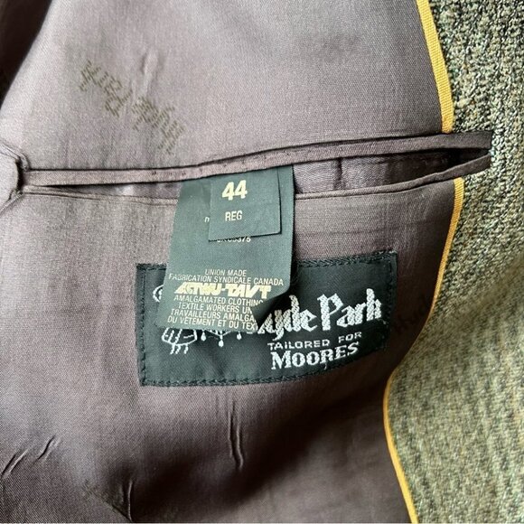 Vintage  Hyde Park Moores Union Made Striped Wool Silk Blend Blazer - Picture 9 of 15